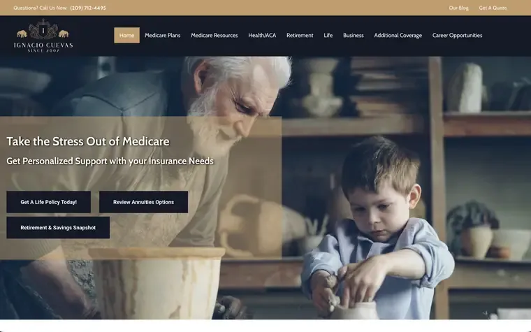 Ignacio Cuevas website, a senior-market agent site built on AgentMethods