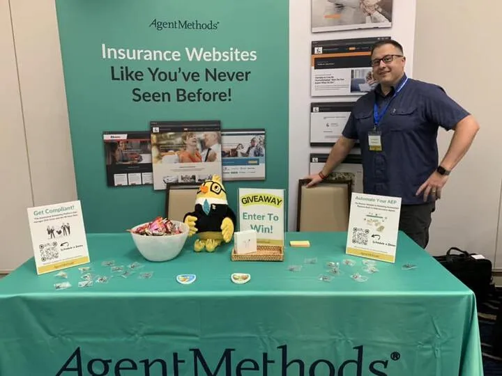 The AgentMethods stand at an agent trade show