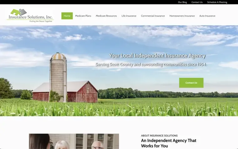 Insurance Solutions, Inc. website, a Homeowners insurance agent site built on AgentMethods