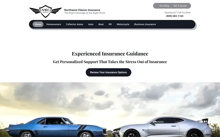 Northwest Classic Insurance website, an auto insurance agency site built on AgentMethods